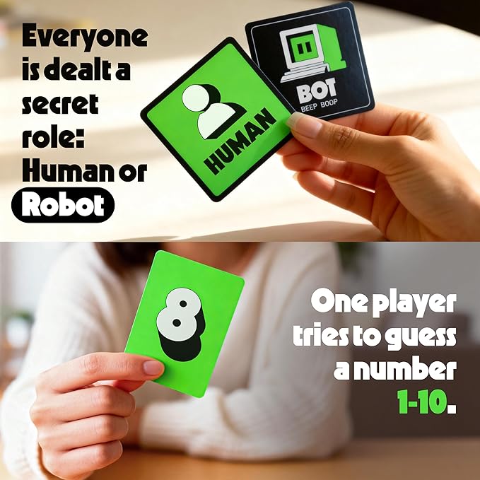 Rabble Bot or Not - A Game to Uncover The Robot | 2-8 Players, Party Games, Family, Teens, Adults, 2 Player Games, Board Games, Card Games