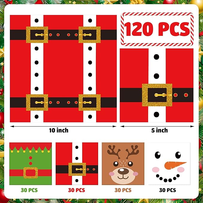 120 Pcs Christmas Cocktail Napkins Disposable Christmas Paper Napkins 3 Ply Xmas Party Dinner Napkin Decorative Beverage Napkin for Xmas Winter Holiday Kitchen Bathroom Party Supplies