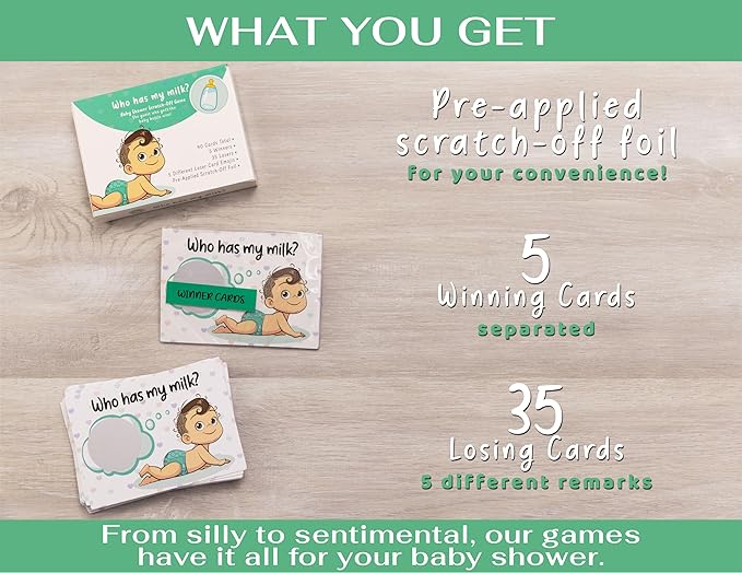 Party Hearty Baby Shower Games for Girl and Boy, 40 Emoji Scratch Off Lottery Tickets, Baby Games Ideas, Scratch Off Game