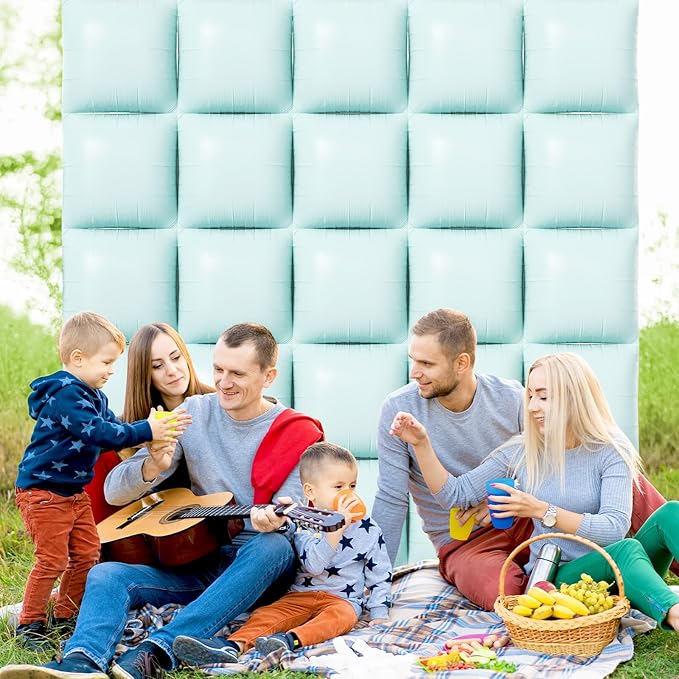 NISOCY 25PCS Pastel Green Square Foil Balloons Wall Backdrop Double Sided Pastel Green Balloons Arch Kit for Birthday Baby Bridal Shower Gender Reveal Easter Wedding Anniversary Party Decorations