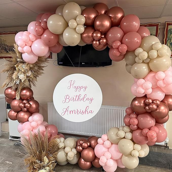 Dusty Pink Balloons 5 Inch, 60 Pcs Small Vintage Pink Balloon Boho Dusty Rose Latex Balloons 5'' Mini Matte Retro Blush Mauve Helium Balloons for Birthday Wedding Baby Shower Party Decorations