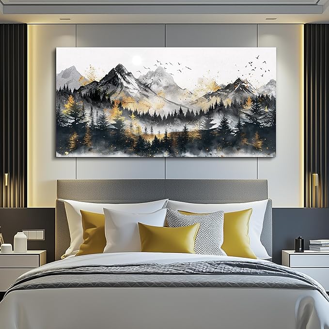 FUHAIHUA Canvas Wall Art For Living Room Large Wall Decorations For Office Bedroom Walls Mural Forest Mountain Landscape Paintings Abstract Wall Pictures Artwork Aesthetic Room Home Decor 30x60 In