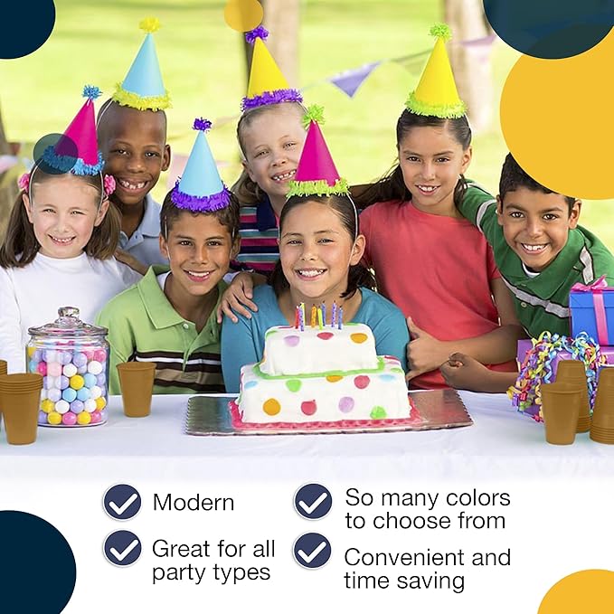 Exquisite Party Solids 12 Oz Gold Plastic Cups For Party Supplies 50 Pack | Gold Disposable Cups Plastic | Disposable Drinkware For Parties, Events & Everyday