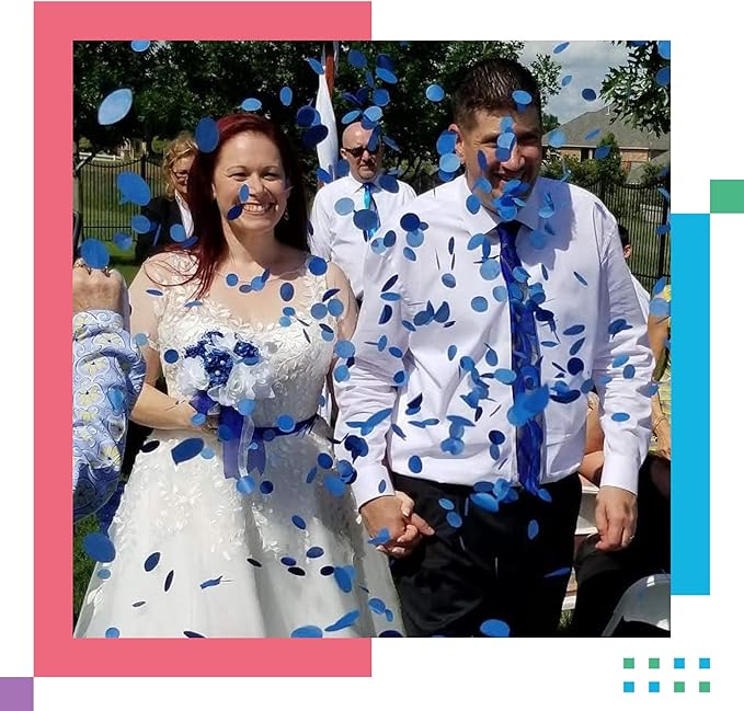 Biodegradable Tissue Paper Confetti Dots, Blue Color (1 Pound Bag of Confetti)