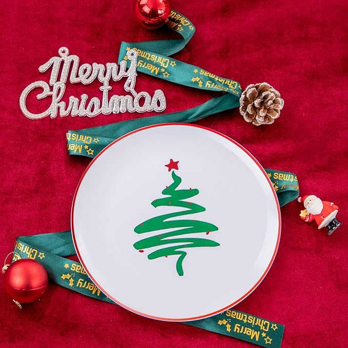 Supernal Christmas Plastic Plates, Gold Plastic Cutlery – 180pcs Elegant Disposable Dinnerware with White-Gold Knives/Forks/Spoons, GoldRim Clear Tumblers, Premium Christmas Tableware for 30 Guests