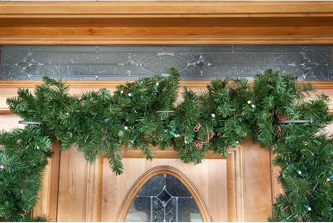 VILLAGE LIGHTING COMPANY [Front Door Garland Hanger] - Adjustable to Different Door Widths | Heavy-Duty Cast Iron | Decorative Christmas and Holiday Decor | No Nails, Screws, or Damage