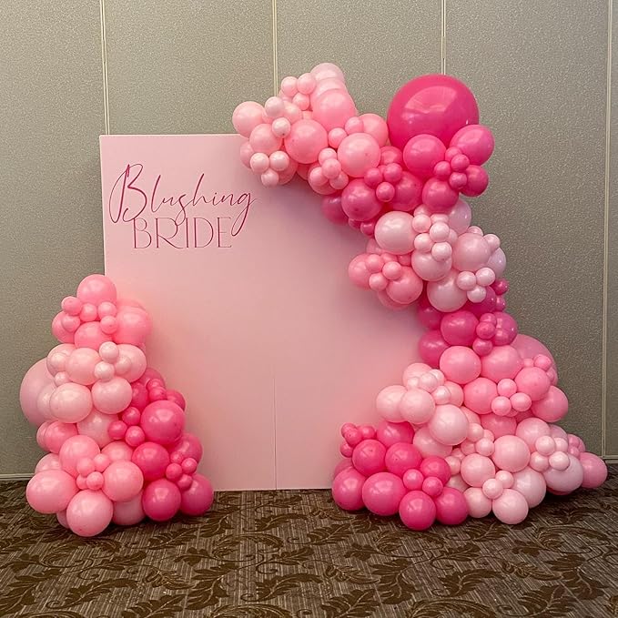 139Pcs Pink Balloon Arch Kit, 18 12 10 5 Inch Different Size Balloons for Wedding Birthday Princess Theme Baby Shower Bridal Shower Party Decorations