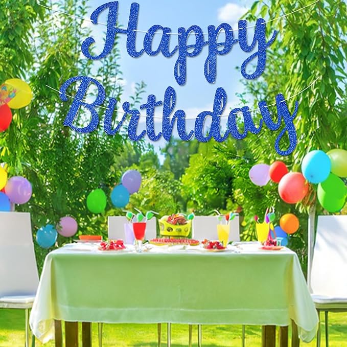 Happy Birthday Banner NO DIY Happy Birthday Banner Sign Happy Birthdays Party Decoration Happy Birthdays Banners Bunting for Women Men Girl Boy Celebration Party Backdrops