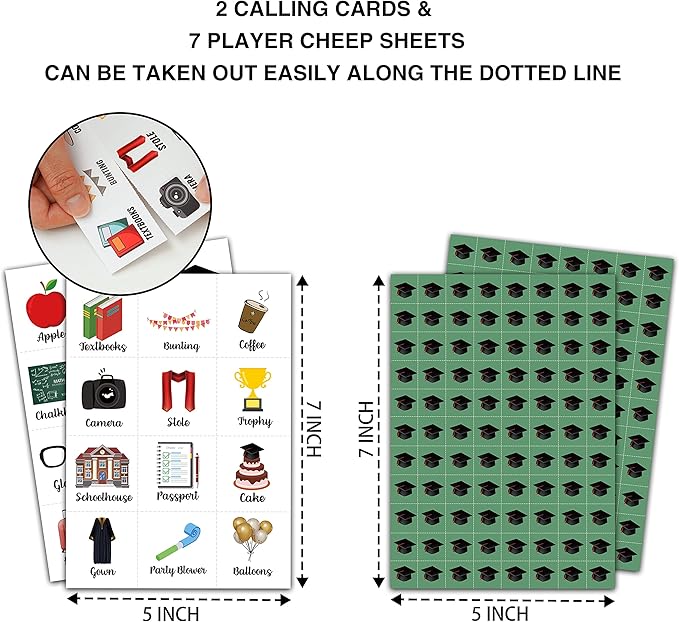 Graduation Bingo Cards, Graduation Game for 24 Players, Grad Party Games for Family Friends Activities, Holiday Party Favors Supplies Decorations(09)