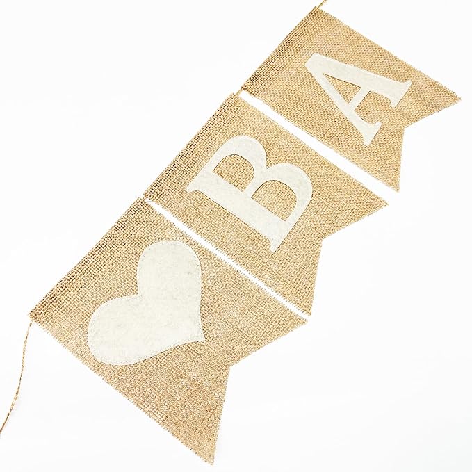 Baby Shower Party Decorations Kit Welcome Baby Heart Burlap Banner with Dusty Pink Cheesecloth Table Runner Tissue Flowers Pom Pom Felt Swirl Balloons for Boho Hello Baby Party Decorations Supplies