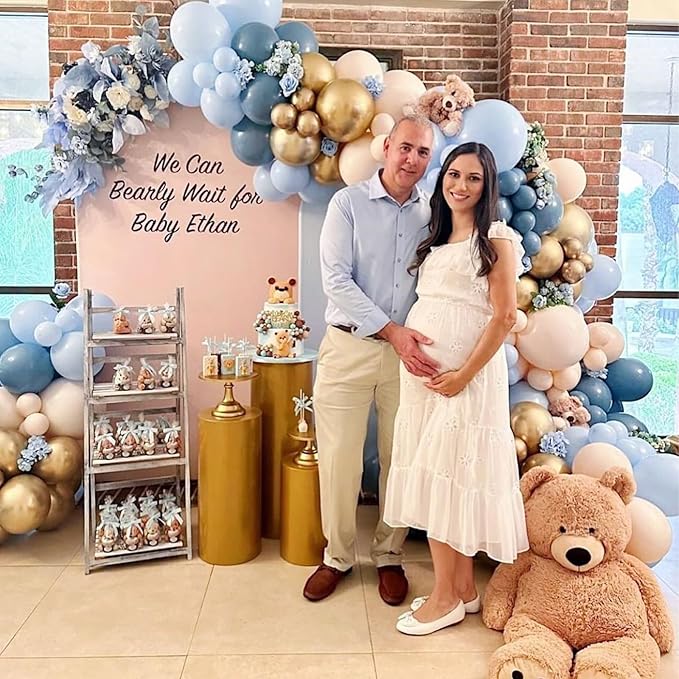 50 Pcs 12 Inch Dusty Blue Balloons, Round Latex Balloons for Boys, Girls, General Celebration, Christmas, New Year, Wedding, Birthday, Gender Reveal, Boho Party