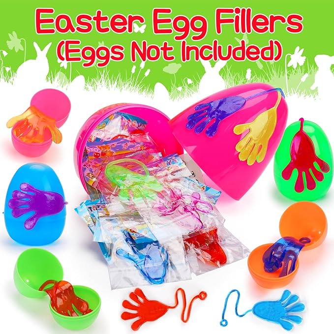 24pcs Sticky Hands Feet for Kid Party Favor Easter Egg Filler Goodie Bag Stuffer Treasure Box Toy Classroom Prize Student Return Gift Bag Stuff Bulk Toy Pinata Filler Small Favor Slap Hand Supplies