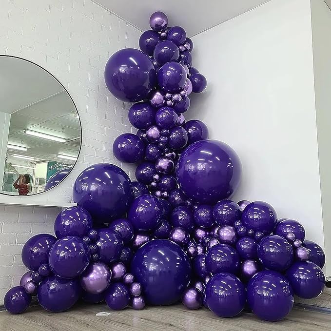 Purple Balloons - 50pcs 12 Inch Dark Purple Latex Balloons for Arch, Birthday, Halloween, Graduation Parties