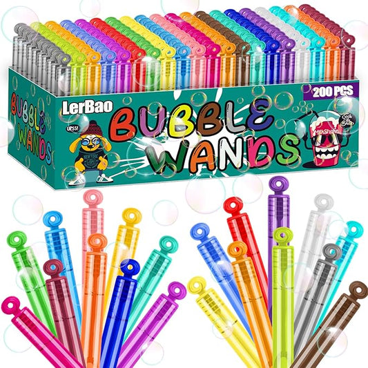 200Pcs 20Colors Circle Mini Bubble Wands,Bulk Bubbles Wand,for Kids Party Favors,Birthday,Beach, Outdoor, Garden, Classroom, Bathe Time, Valentine's Day, Easter Stuffer, Halloween, Christmas