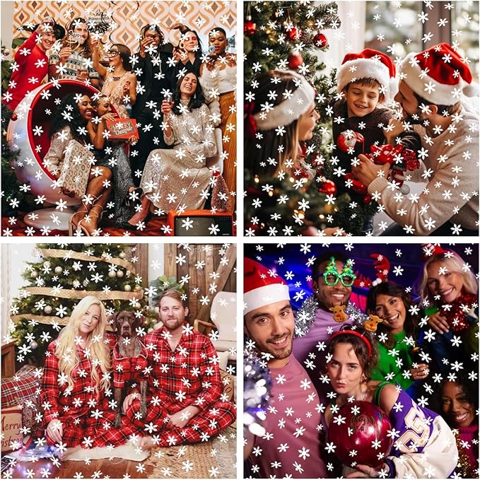 Party Poppers Snowflakes Confetti Cannon 12 Pack Christmas Confetti Popper 12 Inch Confetti Shooters Christmas Snowflakes Confetti Party Cannons Bulk for Decoration New Year Festival Holiday