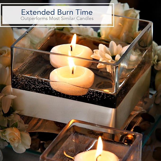 Royal Imports White Floating Candles 2” - Made in USA Pack of 24 Unscented Dripless Wax Discs - 5 Hour Burn Time - for Centerpieces, Weddings, Events, Home Décor