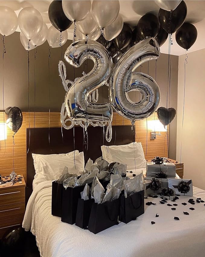 Silver Number 9 Balloon 40 Inch, 9th Birthday Party Decorations for Children, Giant 9 Foil Balloon for Party Supplies
