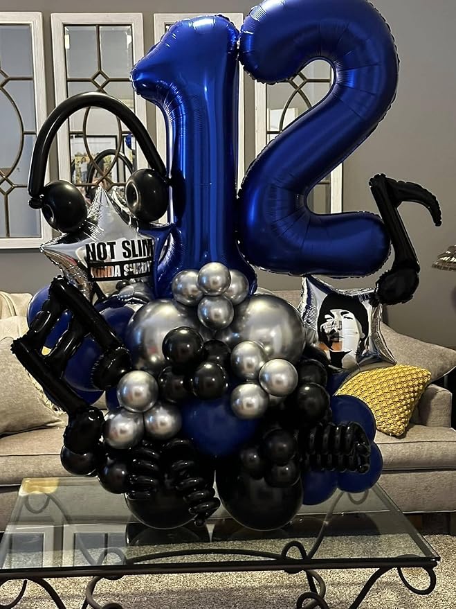 Night Blue Number 7 Balloon 40 Inch, 7th Birthday Party Decorations for Children, Giant 7 Foil Balloon for Party Supplies