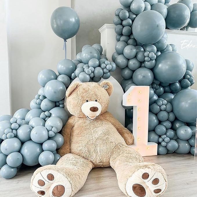 50 Pcs 12 Inch Dusty Blue Balloons, Round Latex Balloons for Boys, Girls, General Celebration, Christmas, New Year, Wedding, Birthday, Gender Reveal, Boho Party