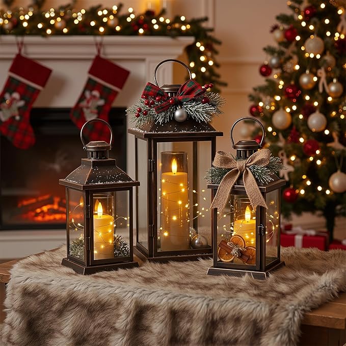 Raycare Flameless Candle with Remote Timer – 9 Flickering Acrylic Battery Operated LED Pillar Candles with Embedded Star String for Christmas, Home Decor, and as a Gift(Grey)