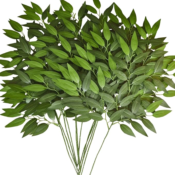 84Pcs Italian Ruscus Greenery Stems 23" Artificial Silk Greenery Leaves for DIY Wedding Arch Bouquet Filler Table Centerpieces Home Indoor Decor