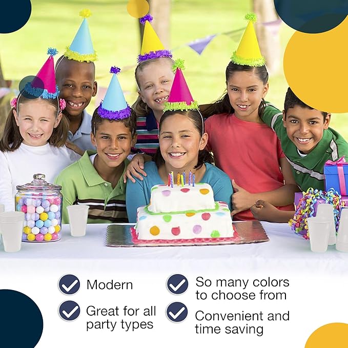 Exquisite Party Solids 12 Oz White Plastic Cups For Party Supplies 50 Pack | White Disposable Cups Plastic | Disposable Drinkware For Parties, Events & Everyday