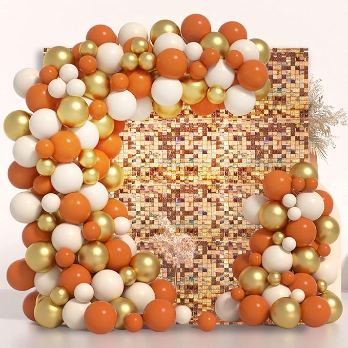 36 PCS Champagne Shimmer Wall Backdrop, Laser Square Sequin Photo Backdrops Panel, Glitter Wall Background for Birthdays, Weddings, Halloween, Engagements, Disco Bachelorette Party Decoration (6x6FT)