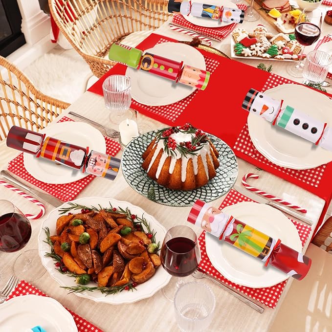 10 Pack Christmas Party Table Favors for Kids Adults, Xmas Party Favors Holiday Dinner Table Gifts with Hats Jokes Surprise Toys, Christmas Party Supplies Table Decorations for Family Office Classroom