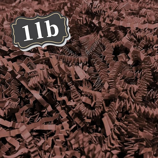 1 LB Brown Crinkle Cut Paper Shred Filler Great for Gift Wrapping, Basket Filling, Birthday, Wedding, Halloween, Thanksgiving Christmas Day, New Year Party Decorations Filling Supplies
