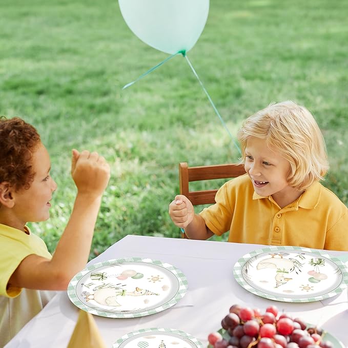 Pet Duck Birthday Decorations Supplies, 140PCS Disposable Paper Dinnerware Set Paper Plates Napkins Cups Set for 20 Guests Duck