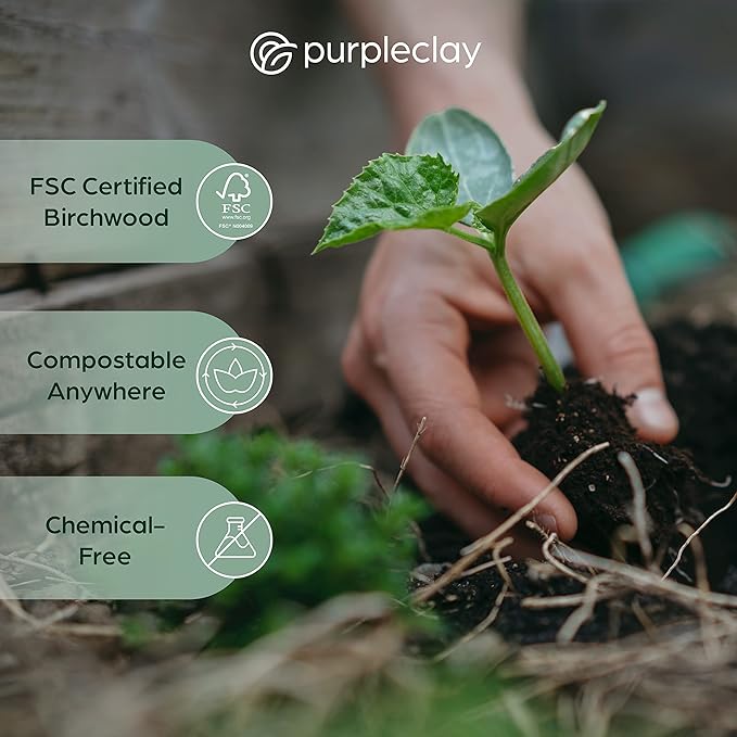 PURPLECLAY Wooden Disposable Cutlery Set, 360 PCS (120 Forks, 120 Spoons, 120 Knives) – Eco-Friendly Compostable Biodegradable Wooden Utensils, Plastic-Free Party Cutlery Set