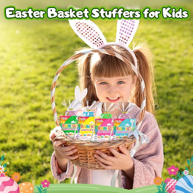 Party Favors for Kids: 4 Pack Rainbow Scratch Art Notebook Students Classroom Gifts Bulk for Girls Boys Goodie Bags Stuffers, Return Gifts for Birthday Party Favors Bulk Kids Crafts