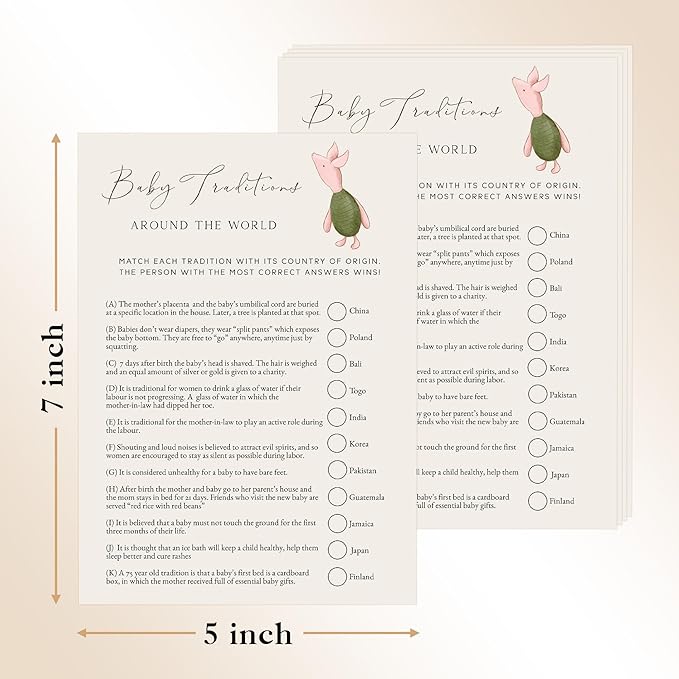 Winnie Baby Shower Games, Baby Traditions Around The World, Baby Shower Game Cards, Set of 30, Winnie The Pooh Party Favors, Baby Shower Party Games Supplies & Activities, Baby Shower Decorations