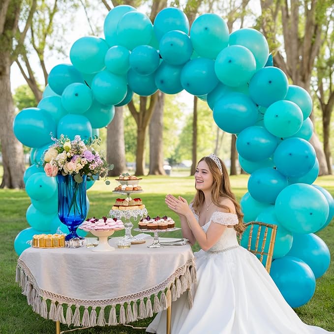 Teal Balloons 12 Inch Teal Blue Balloon 50 Pack Turquoise Latex Balloons Round Aqua Green Party Helium Balloons for Arch Kit for Kids Birthday Wedding Luau Ocean Baby Shower Party Decorations