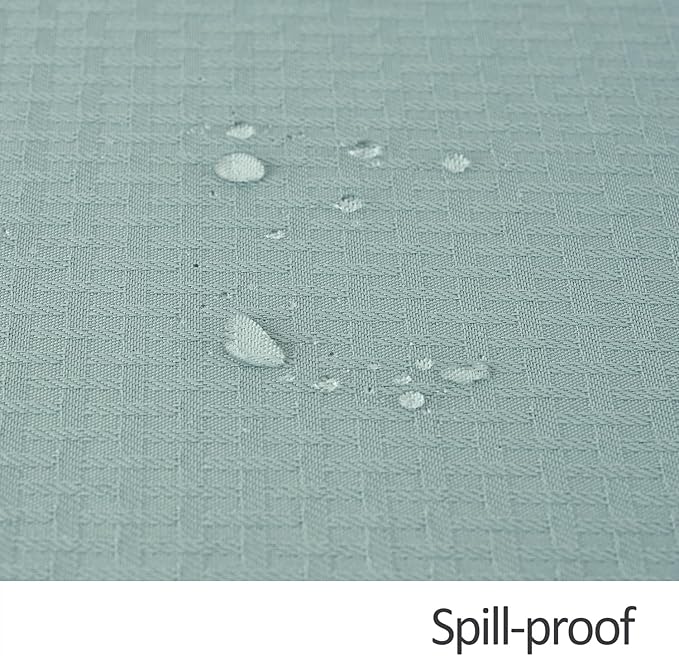 maxmill Round Weaved Texture Design Tablecloth Spill-Proof Wrinkle Free Soft Washable Table Cloth for Circular Table Cover, for Dining Room Banquet Parties Holiday Dinner, 90 Inch Dusty Blue