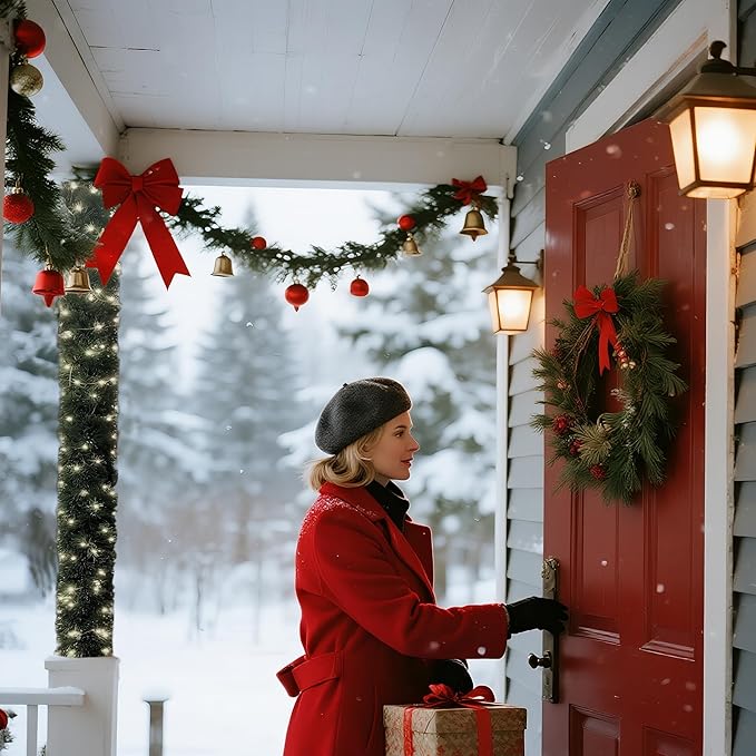 50 Ft Christmas Garland Decoration: Artificial Garland Non-Lit Soft Greenery Holiday Decor Outdoor or Indoor - Used Christmas Wedding Party