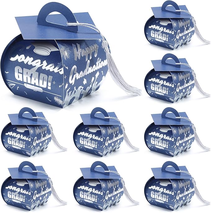 COTOPHER 36 Pcs Graduation Cap Gift Boxes with Tassel, Class of 2025 Graduation Candy Boxes Centerpieces for Tables Party Decorations, Mini Treat Chocolate Box Graduate Favors Supplies