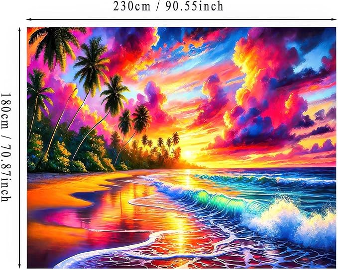 Beach Backdrop Banner 7.5x5.9ft Summer Hawaii Tropical Photography Backdrops Banner Vivid Pinks Sky Background for Outdoor Photo Party Decoration Sunshine Hawaii Themed