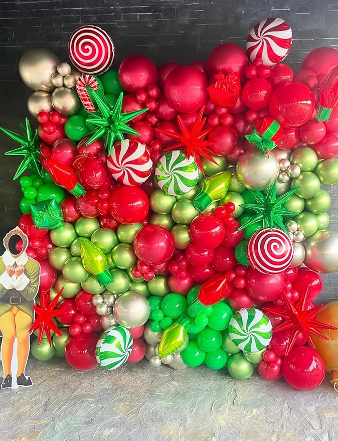 Green Star Balloons - 8 Pcs Green Foil Balloons Magic One-Piece 14-Pointed Mylar Spike Balloon 4D Explosion Star Balloon for Christmas Birthday Wedding Safari Jungle Party Decorations