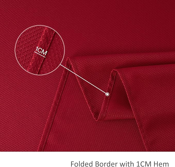 maxmill Jacquard Square Tablecloth Stain Resistant Waterproof Wrinkle Resistant Washable Soft Table Cloth, Fabric Table Cover for Dining Room, Indoor and Outdoor Use, 52 x 52 Inch, Red