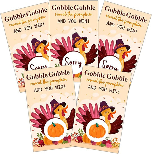 Thanksgiving Scratch Off Cards, Turkey Games For Family Party, Friendsgiving Party Favors For Adults, Thanksgiving Supplies Decorations, Pack Of 50, 01