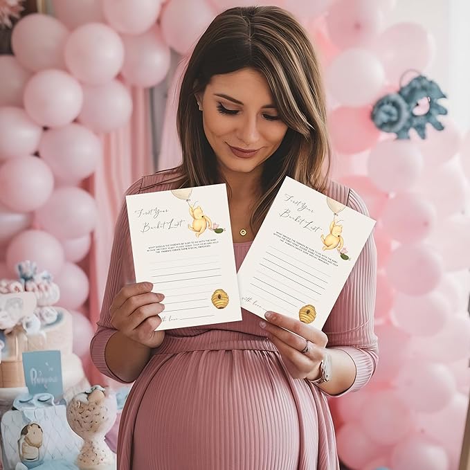 Winnie Baby Shower Games, First Year Bucket List, Baby Shower Game Cards, Set of 30, Winnie The Pooh Party Favors, Baby Shower Party Games Supplies & Activities, Baby Shower Decorations