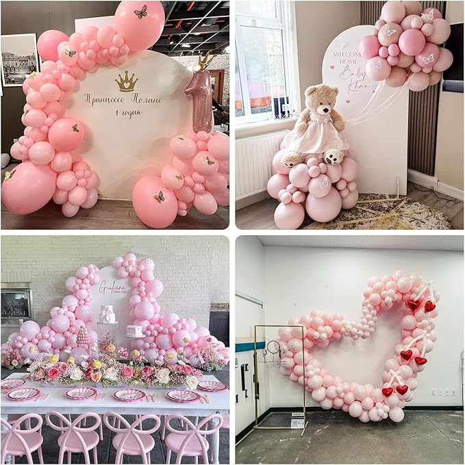Pastel Pink Balloons 12 Inch, 100 Pack Baby Pink Balloon Light Pink Latex Balloons Matte Pale Soft Macaron Pink Helium Balloons for Gender Reveal Baby Shower Princess Birthday Party Decorations