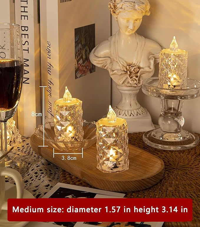 12-Pack Tea Lights Candles Battery Operated,Realistic Flicker & 200+ Hour Runtime - for Centerpieces, Weddings, Halloween, Christmas Decorations & Home Decor