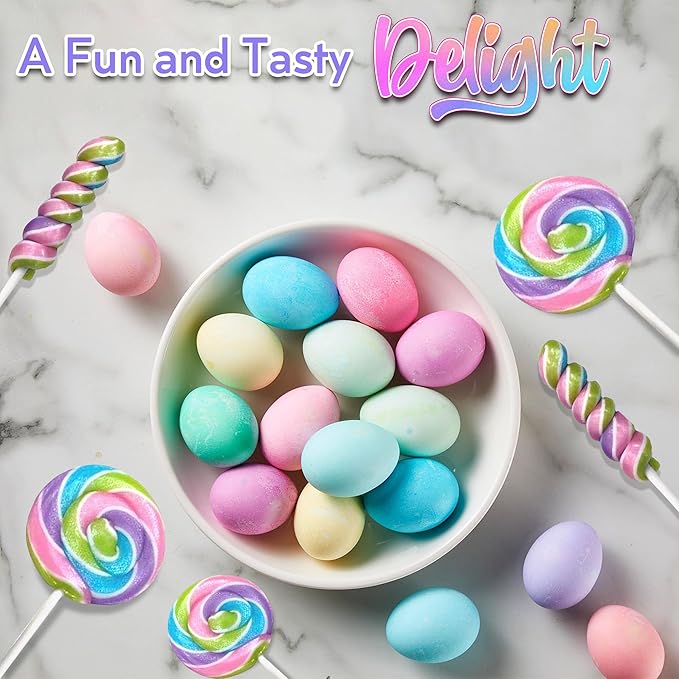 Spring Easter Candy - 24 Lollipops Individually Wrapped - 18g Swirl and 12g Twisty Lollipops - Easter Basket Candy - Egg Hunts - Candy Buffet