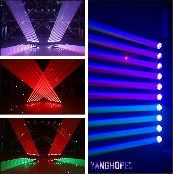 10LED Stage Wash Light Bar DMX Moving Head RGBW Color Strip Beam Strobe Beam DJ Lighting Wall Washer Lights Stage Lighting for KTV Club Ball Disco Wedding Party