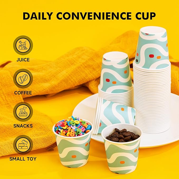 RACETOP [300 Pack] Paper Cups 3 oz, Bathroom Cups 3 oz, Disposable Bathroom Paper Cups, Small Mouthwash Cups, Ideal for Party