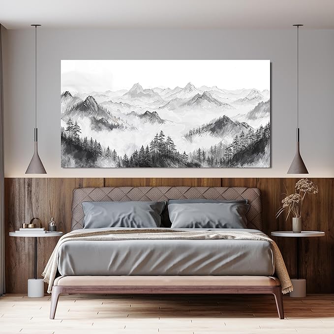 Canvas Wall Art Decor Large Wall Art Pictures for Living Room Art Work for Wall Decor Oversized Mountain Landscape Wall Art Prints Wall Decorations Artwork for Walls Bedroom Home Wall Art Decor 29" X 58"