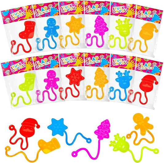 100 PCS Christmas Sticky Hands Party Favors Bulk for Kids,Christmas Goodie Bag Stocking Stuffers for Boys Girls, Holiday Classroom School Class Toys Prizes Gifts Treats Trinkets Giveaways for Students