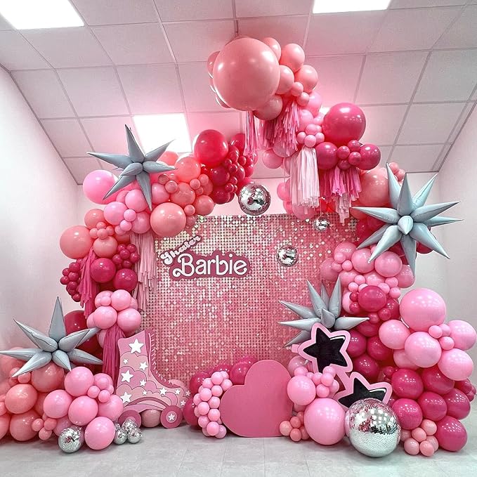 139Pcs Pink Balloon Arch Kit, 18 12 10 5 Inch Different Size Balloons for Wedding Birthday Princess Theme Baby Shower Bridal Shower Party Decorations